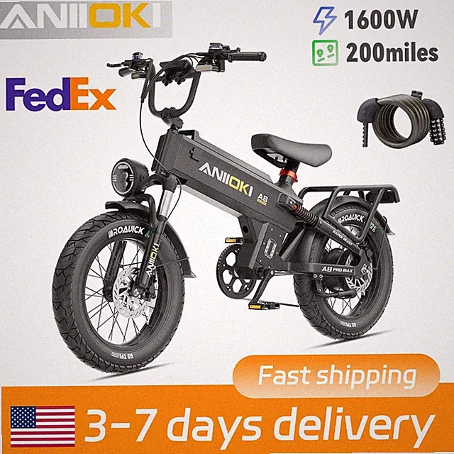 20"ANIIOKI eBikes 200+ Miles 28 MPH Commuting Ebikes 48V 60AH 2026 for Adults