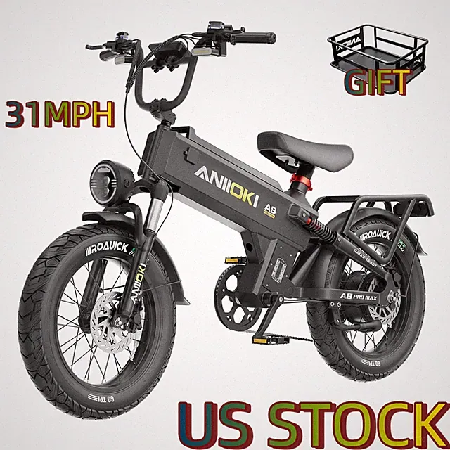 20"ANIIOKI eBikes 28 MPH High Speed Commuting 16OOW Ebikes 48V 60AH for Adults