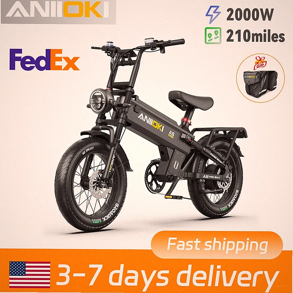 2026 ANIIOKI 20"City Commuter EBIKE 52V 70Ah Peak 2000W 33mph Electric Bicycle