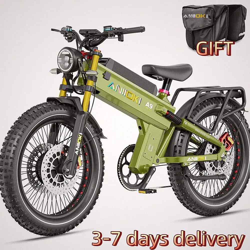 26" Aniioki Fat Tire Dual Motor 80AH Electric Bicycle 230 miles PAS 47MPH US