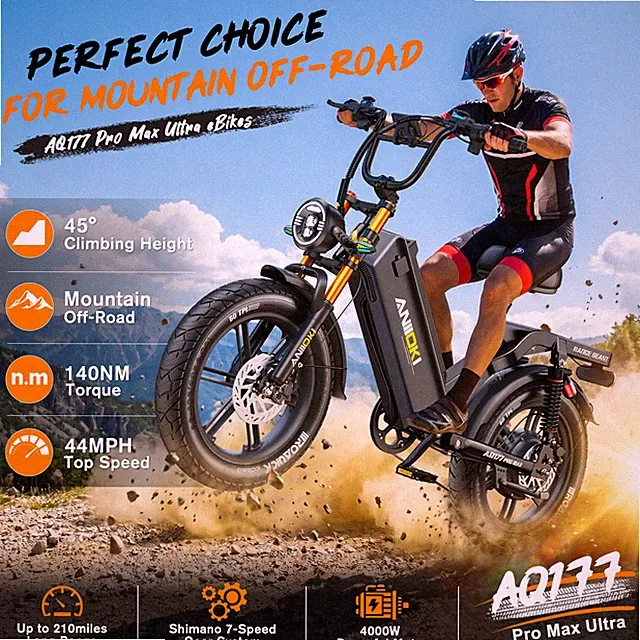 4000W 20" Fat Tires Electric Mountain Bike For Adults Single Motor 46MPH 70AH