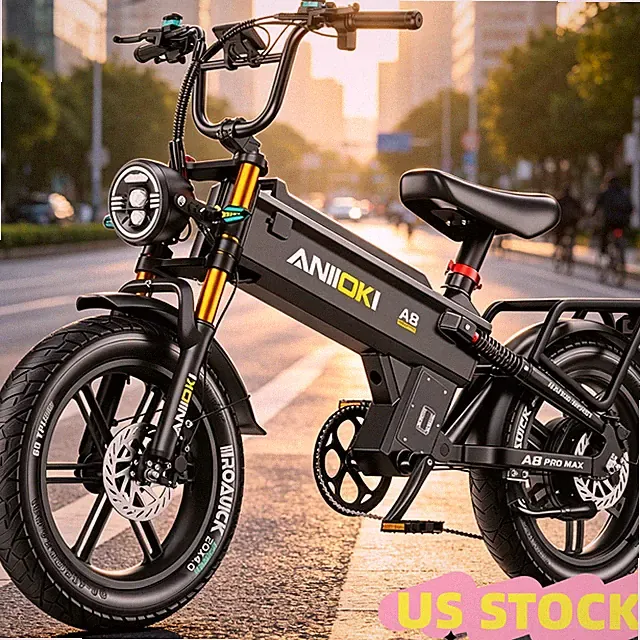 A8 Pro Max 20"Aniioki Fat Tire Single Motor 4000W Electric Bike 60V 70AH 46MPH