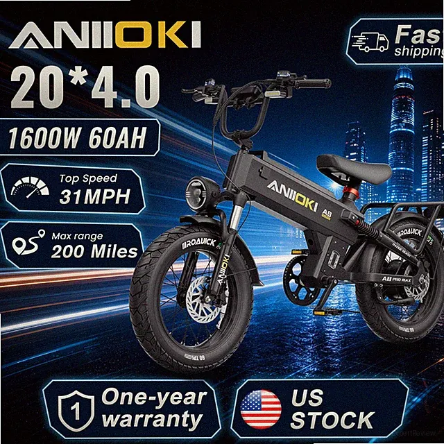 ANIIOKI 20"E-Bike Peak 1600W 60Ah Electric Bike 31MPH A8 PRO MAX For Adults