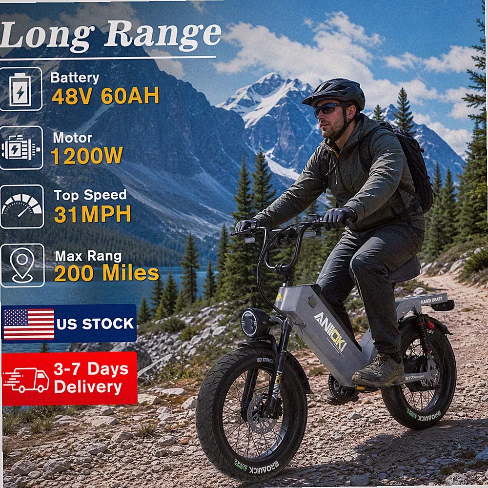 ANIIOKI 20" Mountain Fast E-bike 1200W 48V/60Ah Electric Bike for adults 31MPH