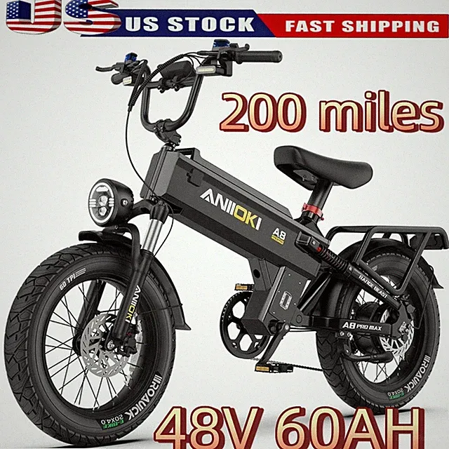 ANIIOKI 31MPH E-Bike 20" Peak 1600W Motor 48V/60Ah Electric Bike for adults US