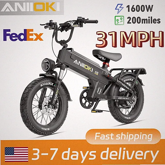 ANIIOKI A8 PRO MAX Electric Bike ‎for Adults 48V 60Ah Removable Battery 31mph US