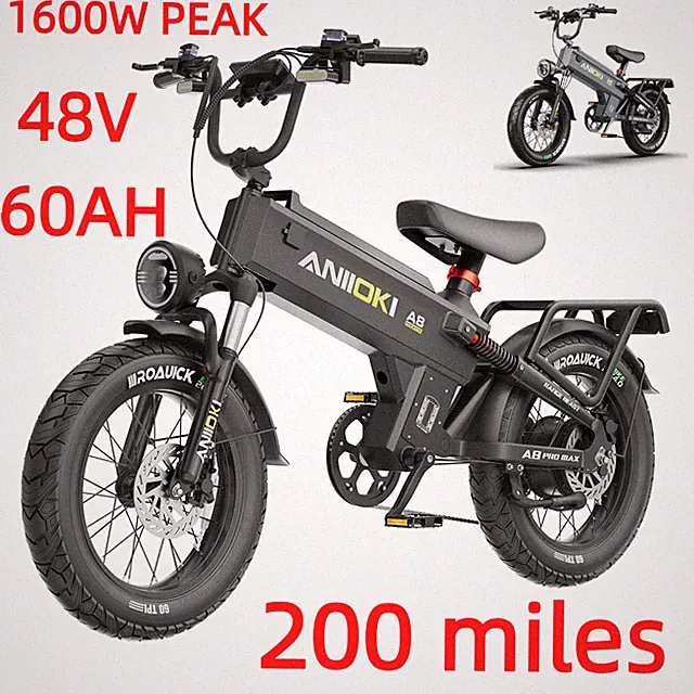 ANIIOKI eBikes for Adults 200+ Miles 28 MPH High Speed Commuting Ebikes 60AH US